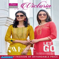 Diya Trends Victoria Vol-4 Wholesale Reyon Work Kurtis
