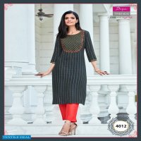 Diya Trends Victoria Vol-4 Wholesale Reyon Work Kurtis