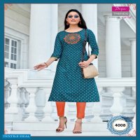 Diya Trends Victoria Vol-4 Wholesale Reyon Work Kurtis