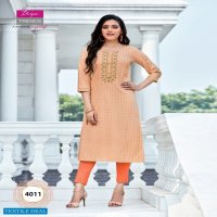 Diya Trends Victoria Vol-4 Wholesale Reyon Work Kurtis