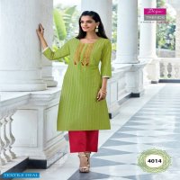 Diya Trends Victoria Vol-4 Wholesale Reyon Work Kurtis