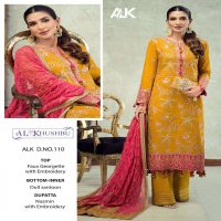 AL KHUSHBU LAUNCH ALK-DNO-110 PAKISTANI GEORGETTE SALWAR KAMEEZ WITH HEAVY EMBROIDERED