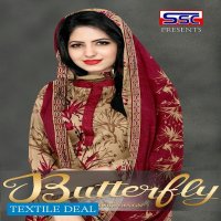 SSC Butterfly Wholesale American Crepe Printed Dress Material