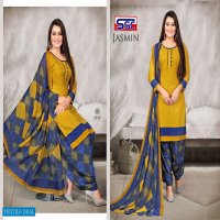 SSC Jasmin Vol-15 Wholesale American Crepe Patiyala Special Dress Material