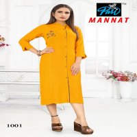 Pari Mannat Wholesale Reyon Hand Work Kurtis