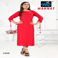 Pari Mannat Wholesale Reyon Hand Work Kurtis