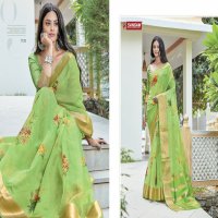 Sangam Charming Wholesale Organza Fabrics Sarees