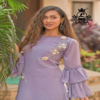 LAIBA PRESENT AM VOL 89 STYLISH GEORGETTE KURTI WITH COTTON SARTIN BOTTOM