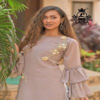 LAIBA PRESENT AM VOL 89 STYLISH GEORGETTE KURTI WITH COTTON SARTIN BOTTOM