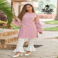 LAIBA PRESENT AM VOL 89 STYLISH GEORGETTE KURTI WITH COTTON SARTIN BOTTOM