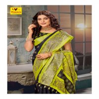 VINAMRA CORPORATION SILVER 7 PATTA D NO 108 ZARI COTTON CASUAL WEAR SAREE