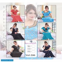 Kavyansika Embroidery Printed Nighty 206 Wholesale Night Wear