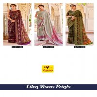 VINAMRA LILEN VISCOSE PRINTS VOL 1 LINEN SARIS WHOLESALER