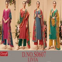 Ganga Livia S0607 Wholesale Wool Dobby printed Dress