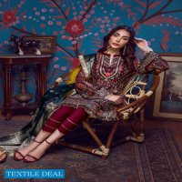 Adan Libas Barroco Velvet Embroidered Chiffon Pakistani Dress