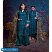 Adan Libas Barroco Velvet Embroidered Chiffon Pakistani Dress