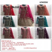 Lokesh 108 To 133Nx Wholesale Full Stitched Gown Single Available
