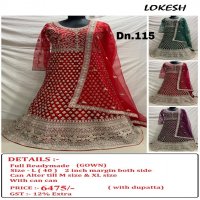 Lokesh 108 To 133Nx Wholesale Full Stitched Gown Single Available
