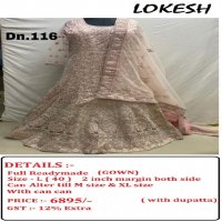 Lokesh 108 To 133Nx Wholesale Full Stitched Gown Single Available