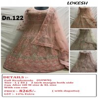 Lokesh 108 To 133Nx Wholesale Full Stitched Gown Single Available