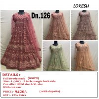 Lokesh 108 To 133Nx Wholesale Full Stitched Gown Single Available
