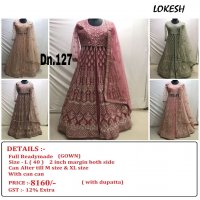 Lokesh 108 To 133Nx Wholesale Full Stitched Gown Single Available