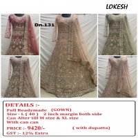 Lokesh 108 To 133Nx Wholesale Full Stitched Gown Single Available