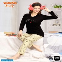 Orange Candy 666 Series Wholesale Full Sleeve And Pajama Set