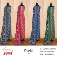 Bipson Preeto 1699 Wholesale Pashmina Work Dress Material