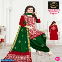 MT Rasberry Wholesale Reyon White Wax Batik Dress Material