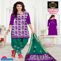 MT Rasberry Wholesale Reyon White Wax Batik Dress Material