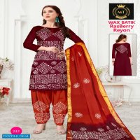 MT Rasberry Wholesale Reyon White Wax Batik Dress Material