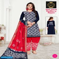 MT Rasberry Wholesale Reyon White Wax Batik Dress Material