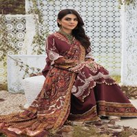 Anaya Viva Winter 2021 Unstitched 3pc Embroidered Linen Shawl Collection