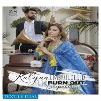 ZS Kalyan Burn Out Embroidered Dupatta Original Pakistani Dress