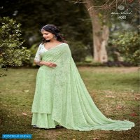 AKANSHA BY KASHVI GEORGETTE DESIGNER SAREE WITH RESHAM WORK BLOUSE