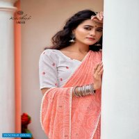 AKANSHA BY KASHVI GEORGETTE DESIGNER SAREE WITH RESHAM WORK BLOUSE
