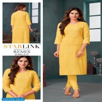 Starlink Remix Wholesale Reyon Fabrics With Schifli Work Kurtis