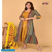 S4U PRESENT JACKETS CLASSY & ELEGANT FANCY WESTERN MIDI GOWN WITH JACKET COLLECTION