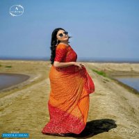 ASHIMA BANDHNI FOILY ETHNI WEAR SAREE DESIGN BEST RATE SELLER