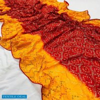 ASHIMA BANDHNI FOILY ETHNI WEAR SAREE DESIGN BEST RATE SELLER