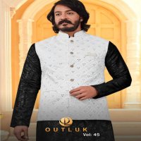 Outlook Vol-45 wholesale Fancy Silk Kurta With Jacket And Pajama