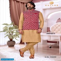 Outlook Vol-45 wholesale Fancy Silk Kurta With Jacket And Pajama