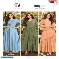 Anju Fashion Fever Vol-2 Wholesale Designer Gown With Stylish Sleeves Kurtis