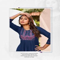 KAJREE BY HERITAGE HEAVY RAYON & RAYON SLUB DESIGNER SHORT KURTI WITH CONCEPT EMBROIDERY & DETAILING TOP CATALOG