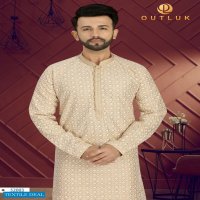 Outlook Vol-52 Wholesale Art Silk With Lucknowi Work Kurta With Pajama