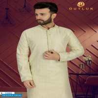 Outlook Vol-52 Wholesale Art Silk With Lucknowi Work Kurta With Pajama
