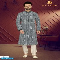 Outlook Vol-52 Wholesale Art Silk With Lucknowi Work Kurta With Pajama