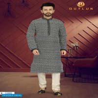 Outlook Vol-52 Wholesale Art Silk With Lucknowi Work Kurta With Pajama