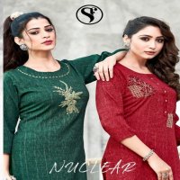 Sweety Nuclear Fancy Reyon Long Kurtis